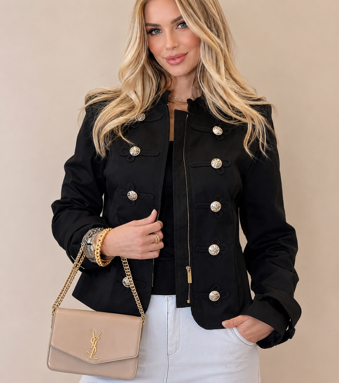 NAPOLEON BLACK MILITARY JACKET