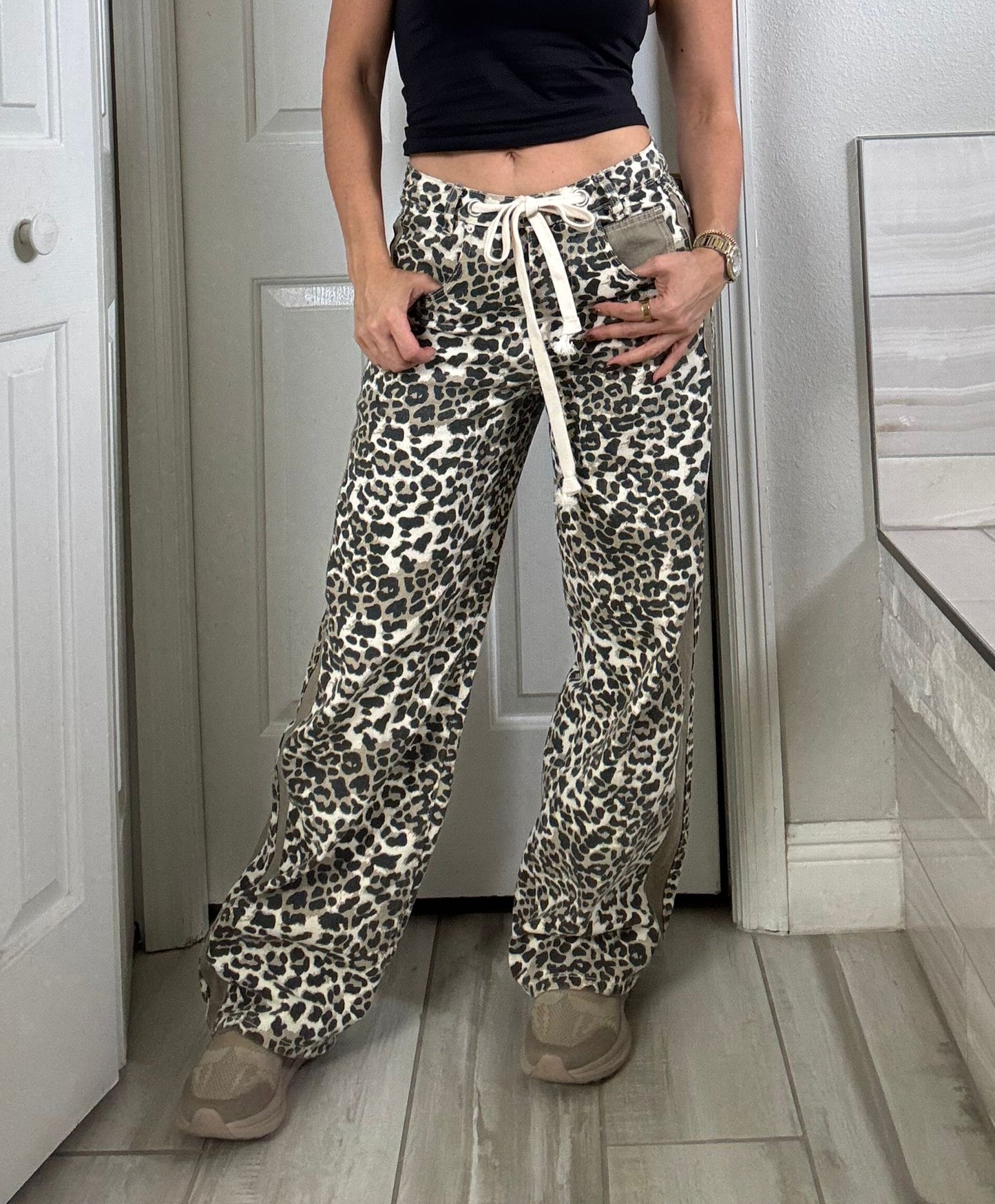 Mafe denim leopard
