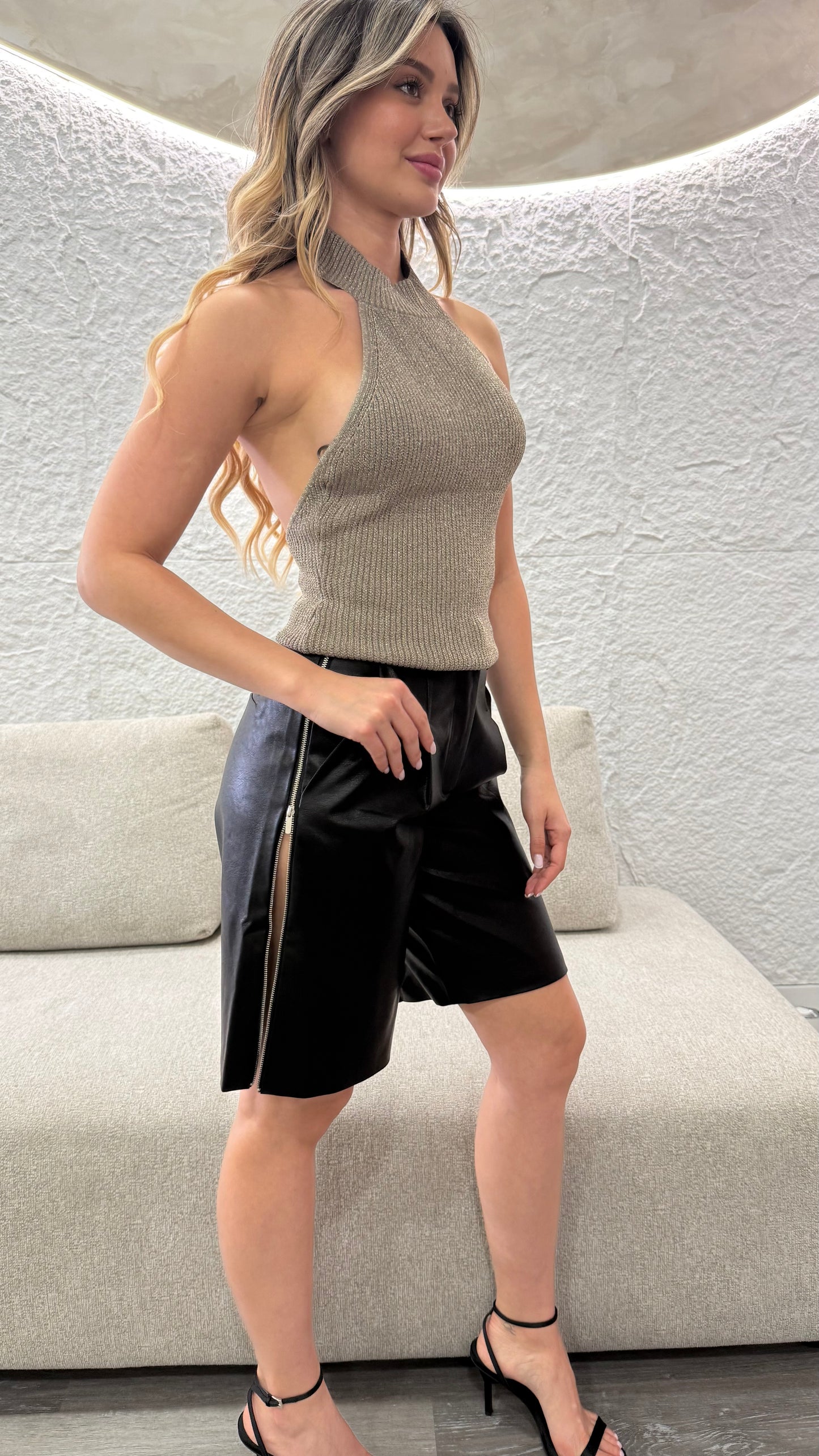 Moet Leather Bermuda