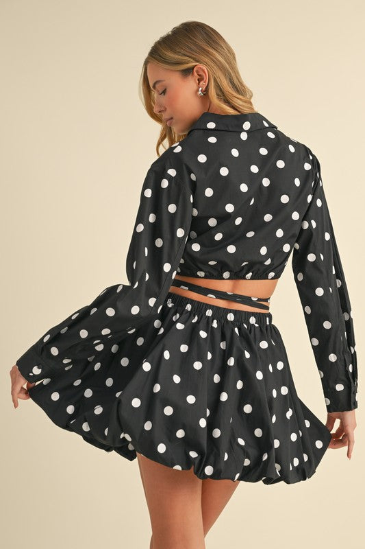 Polka dot skirt set