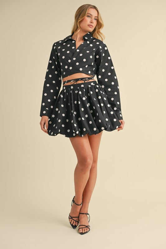 Polka dot skirt set