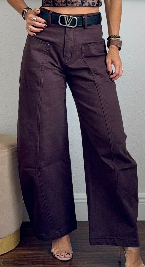 Mocha Barrel Pants