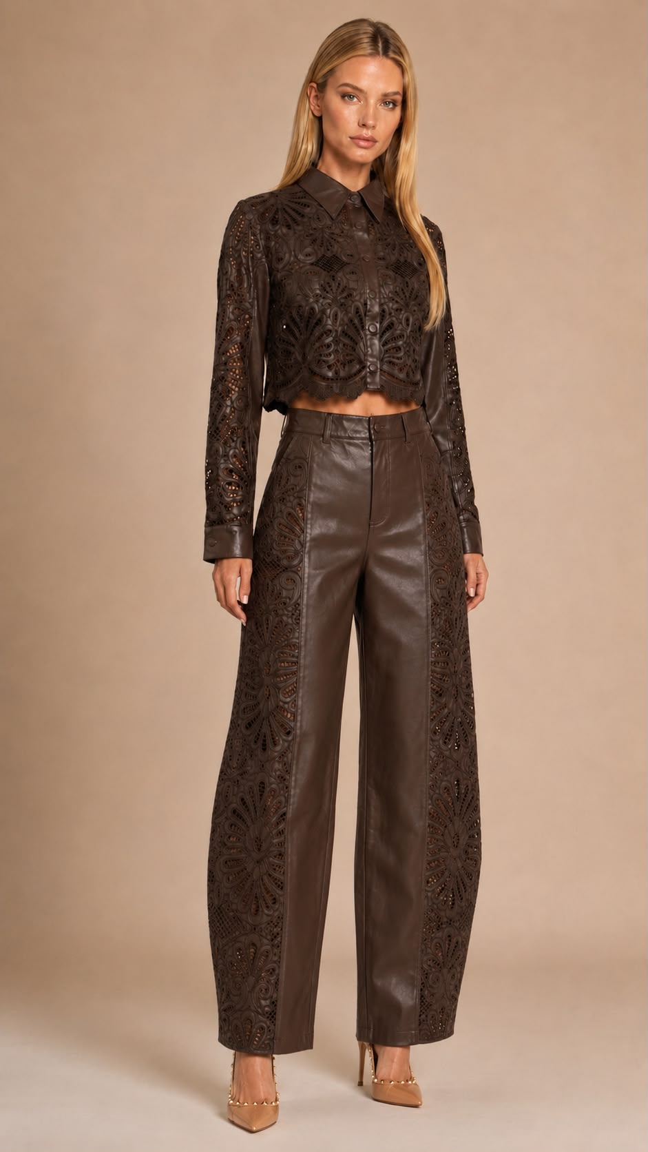 LEATHER BROWN SET