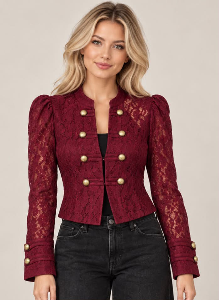 NAPOLEON BURGUNDY LACE JACKET