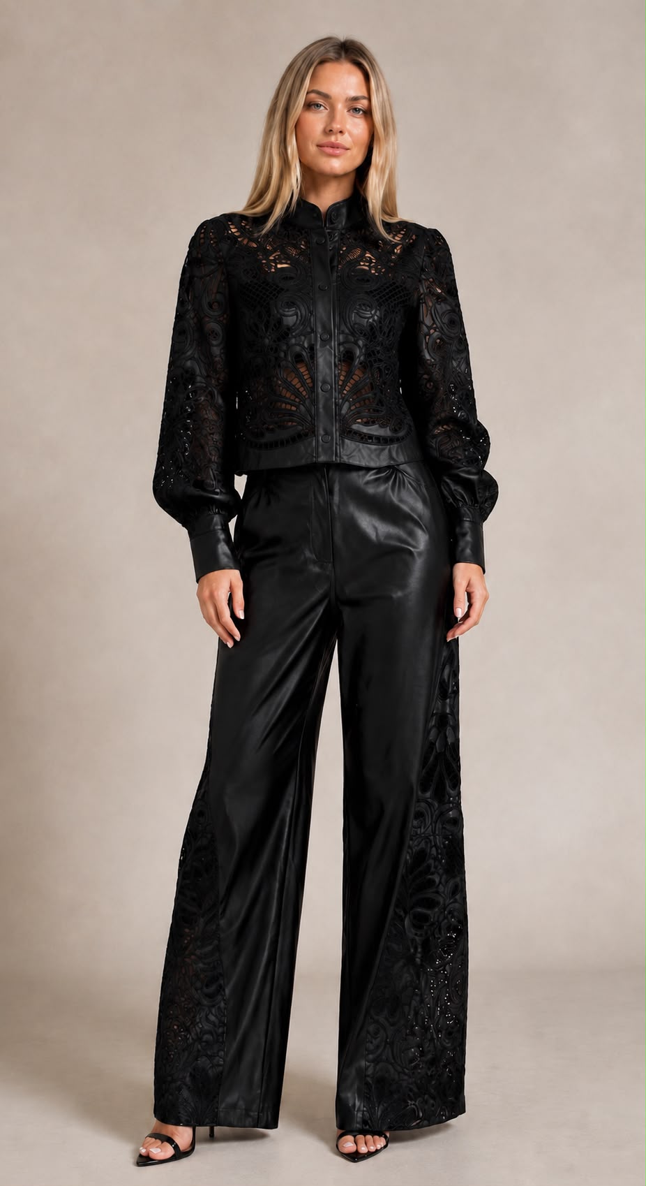 Leather black set