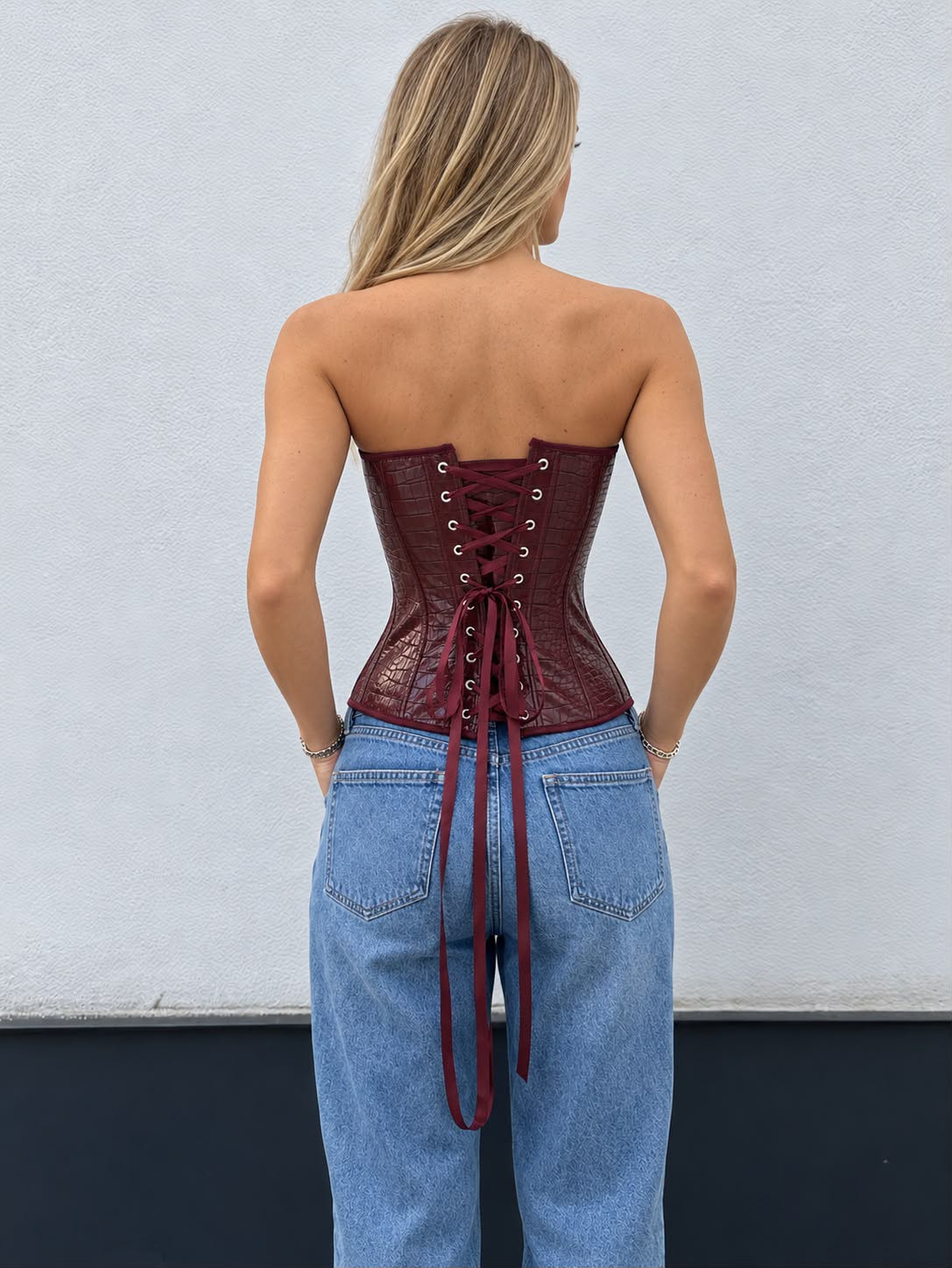Melisa buegundy corset