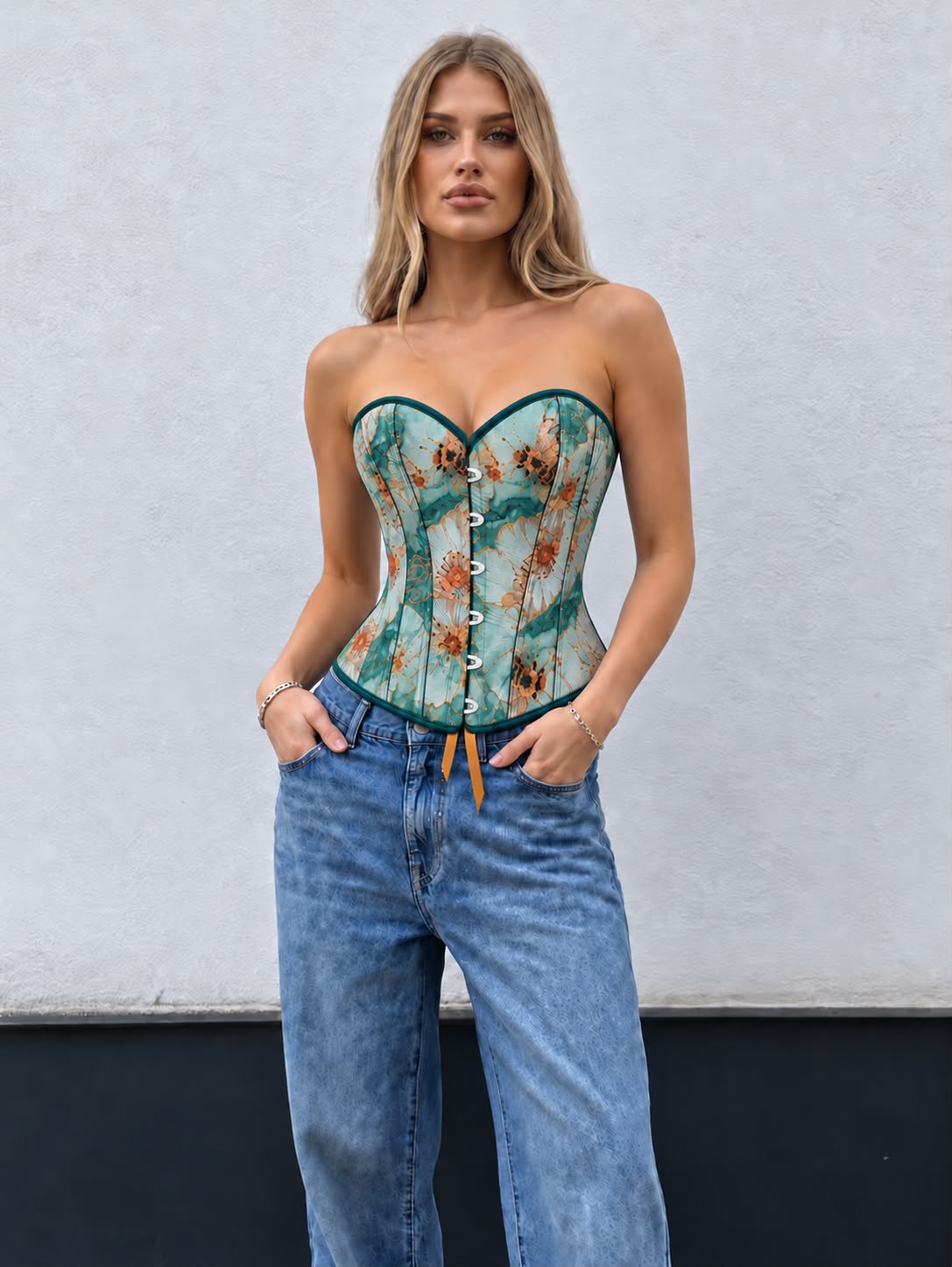 Flora green corset