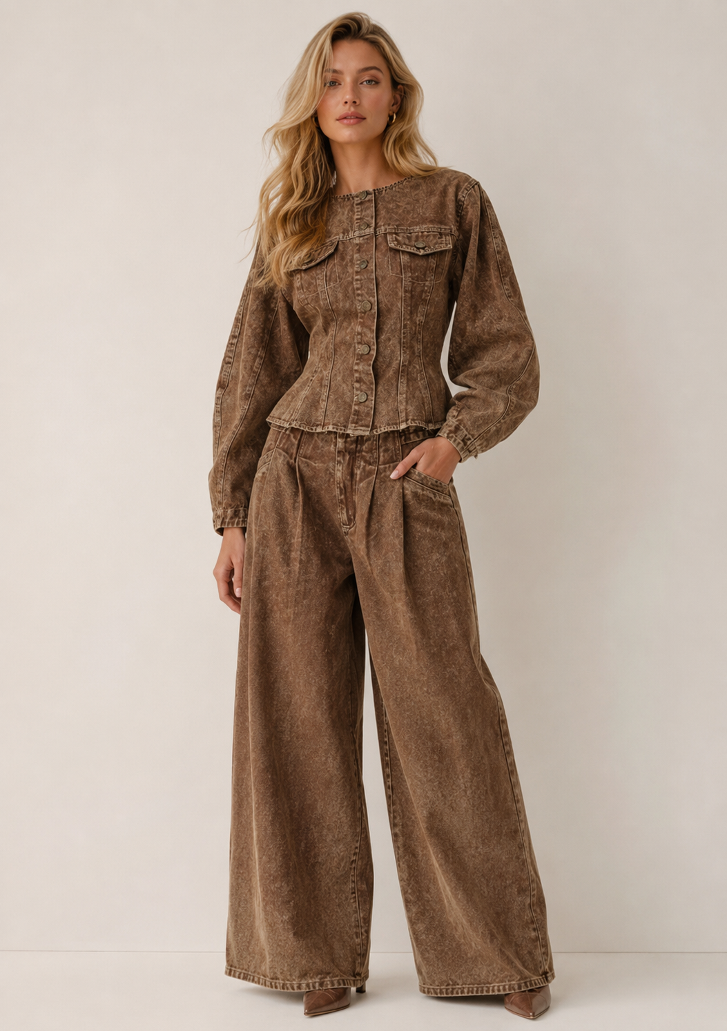 Verona denim brown Set
