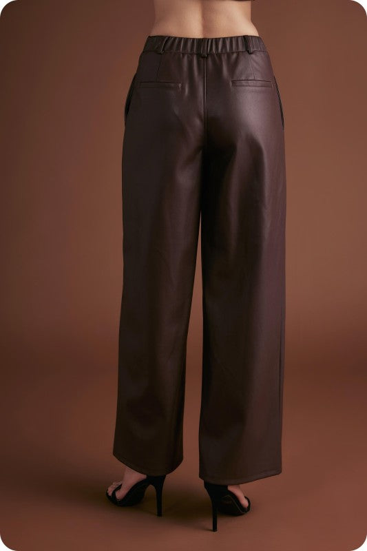 Leather monic pants