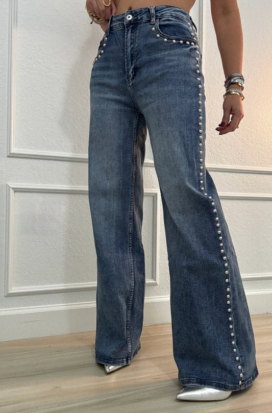 silver pearls jeans