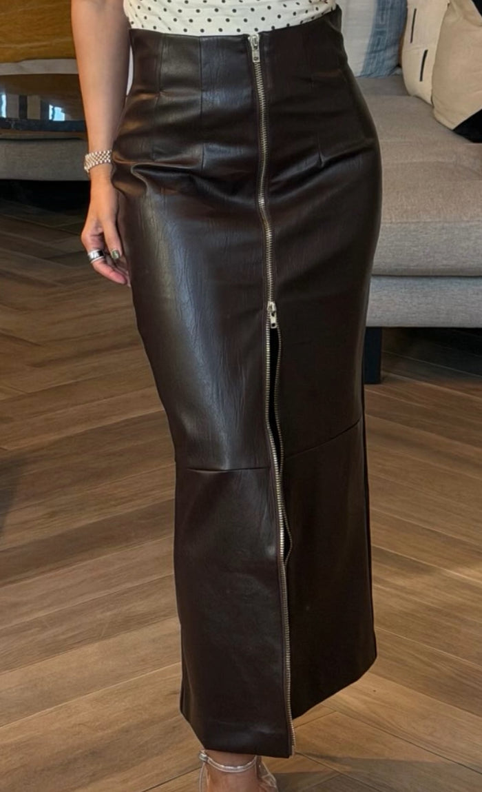 Camila leather Skirt