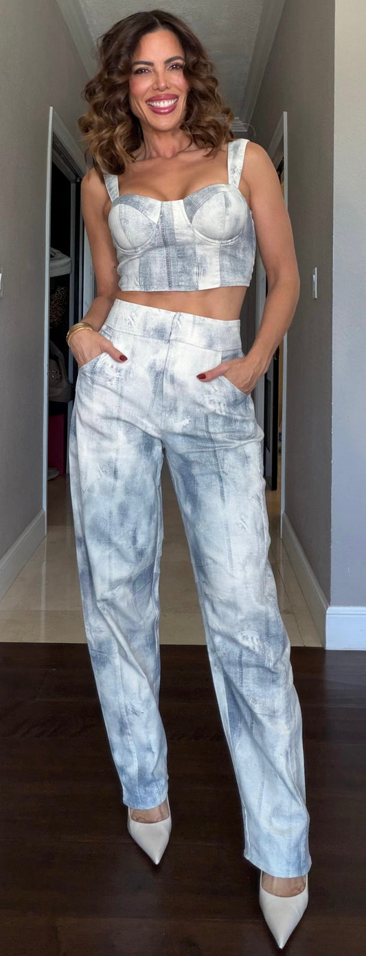 Washed denim blue Set