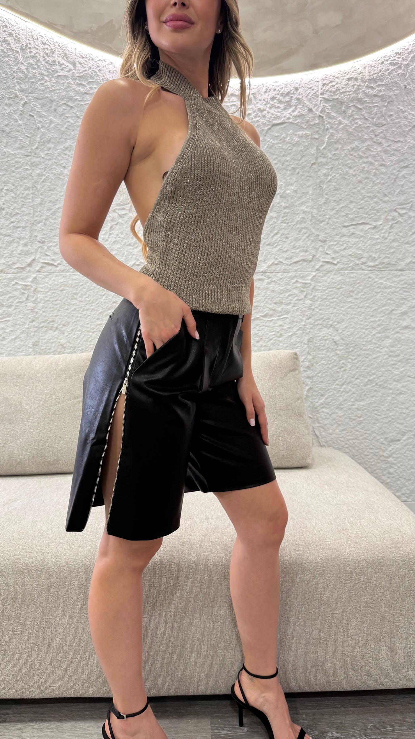 Moet Leather Bermuda