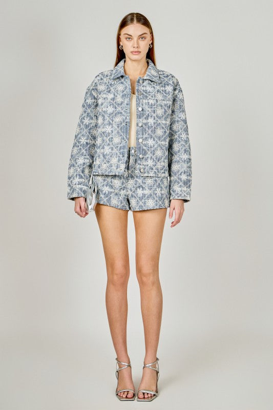 Embroidered denim Set