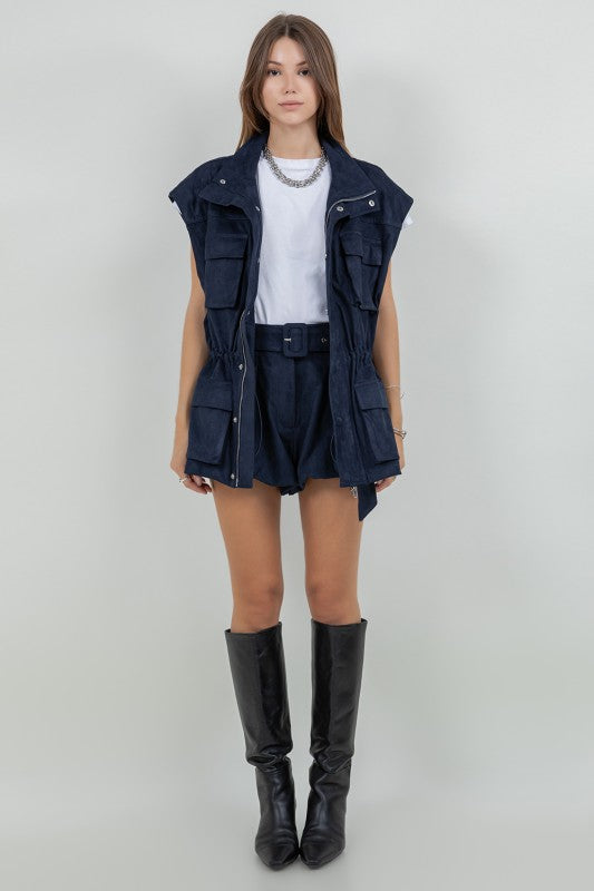 Suede Navy blue Pao set