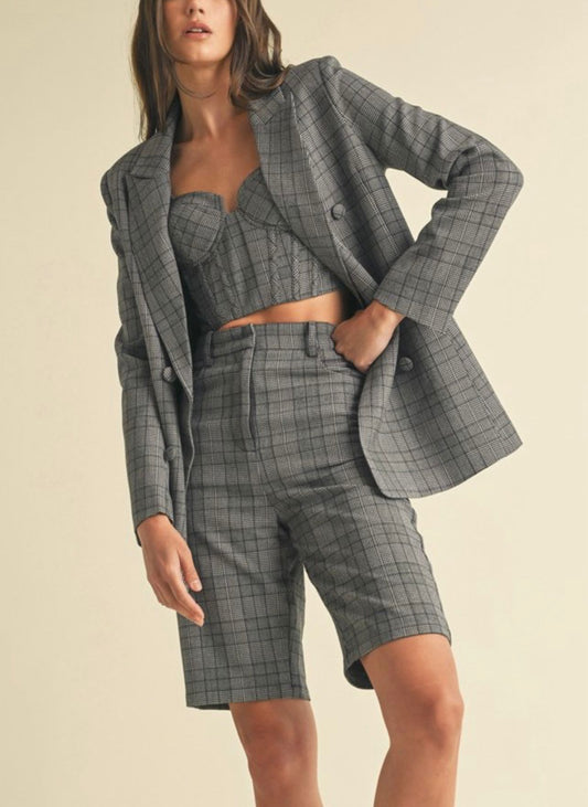 Plaid Bermuda set