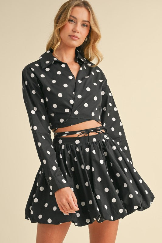 Polka dot skirt set