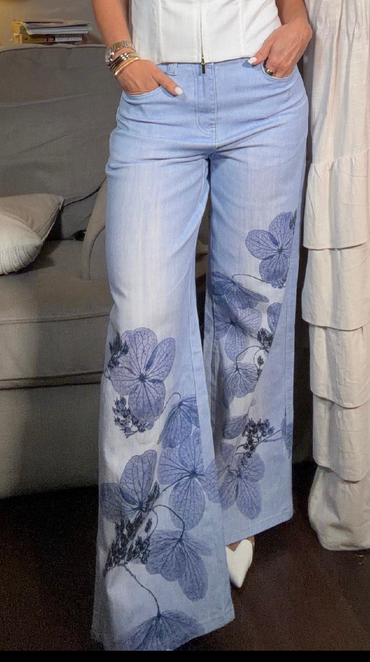 Italian Flower blue Jeans