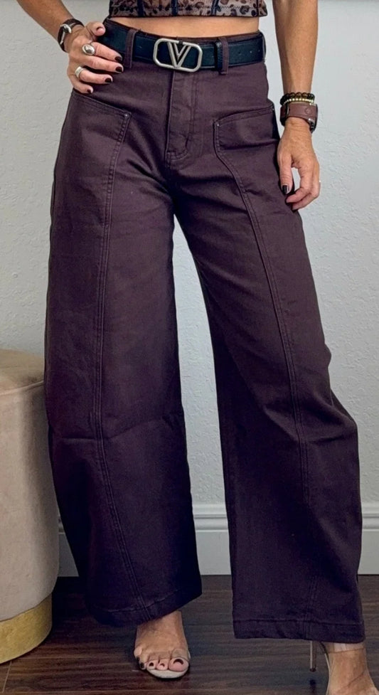 Mocha Barrel Pants