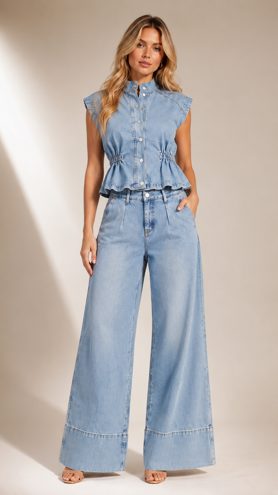 Denim Pola Set