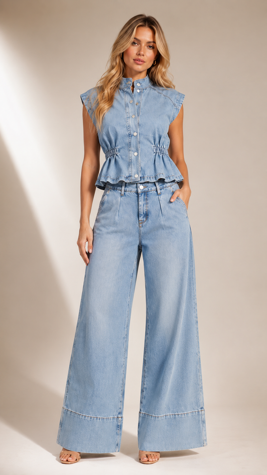 Denim Pola Set