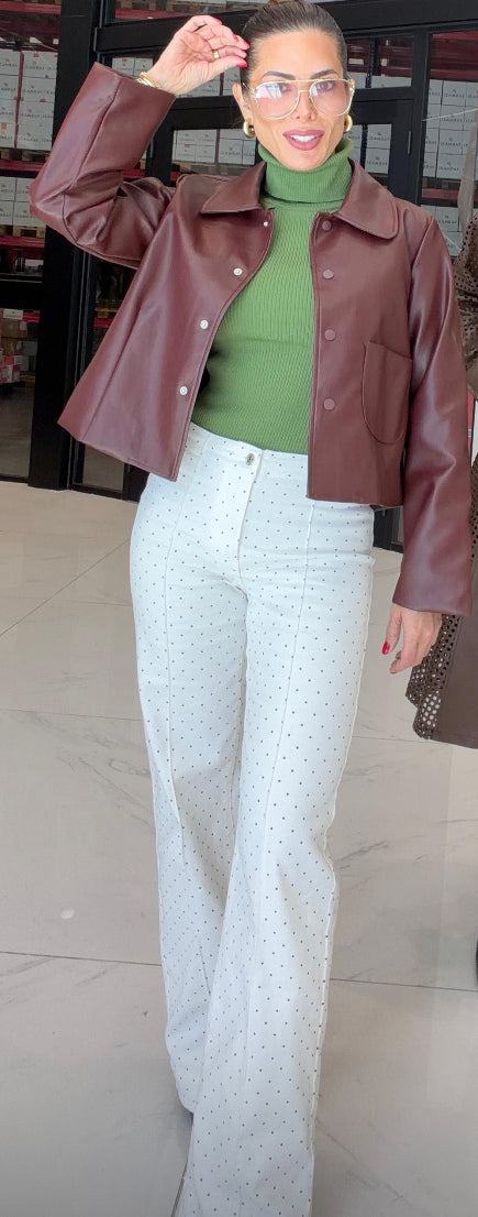 Mini Polka jeans white