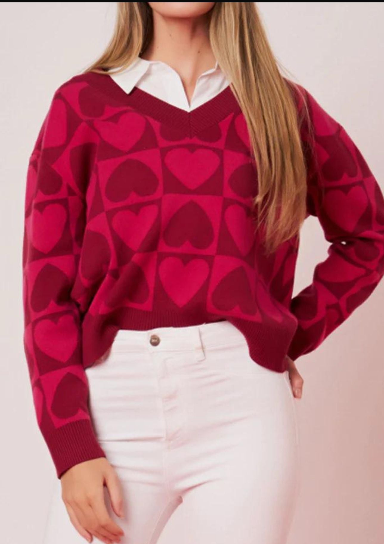 HEARTS MOSAIC SWEATER