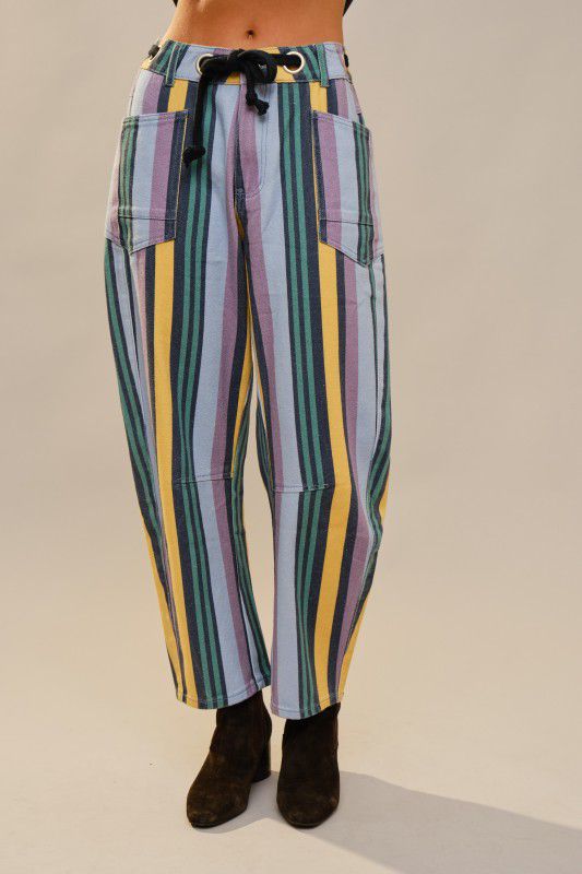 LOREN Barrel striped Jeans