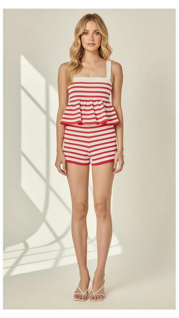 LINE RED SHORT SET