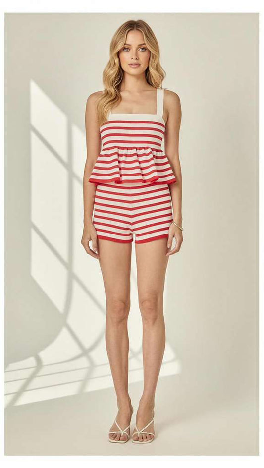 LINE RED SHORT SET