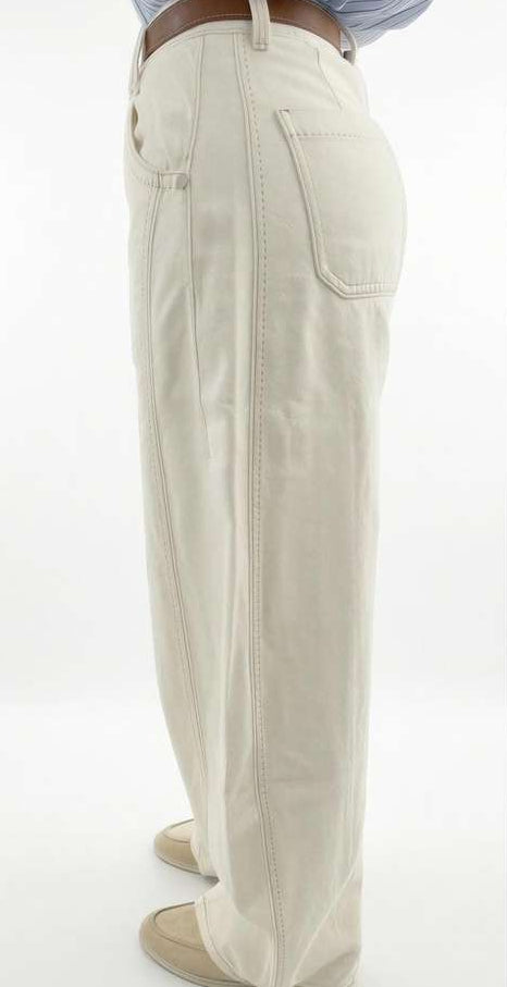 WHITE BARREL PANTS