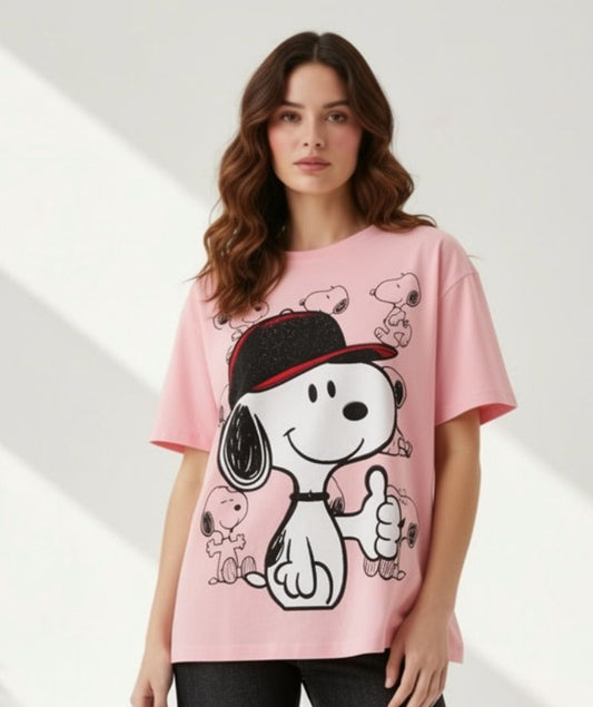 SNOOPY PINK TSHIRT