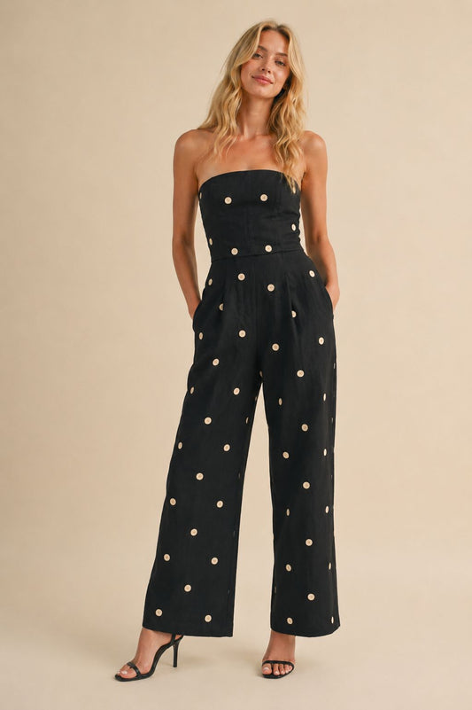 POLKA DOTS BLACK JUMPSUIT