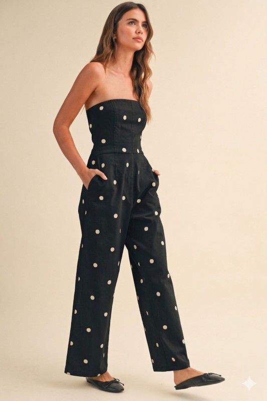 POLKA DOTS BLACK JUMPSUIT