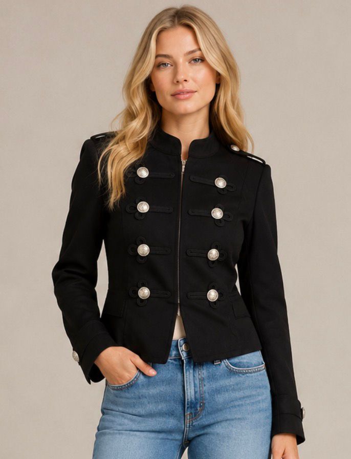 NAPOLEON BLACK MILITARY JACKET