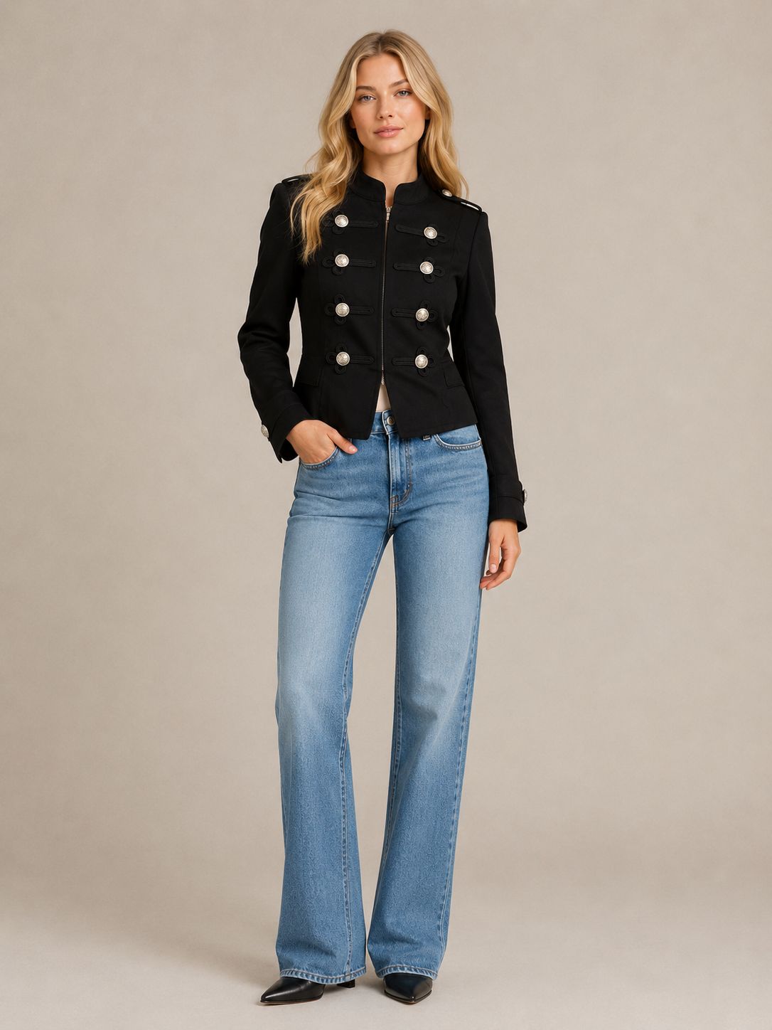 NAPOLEON BLACK MILITARY JACKET