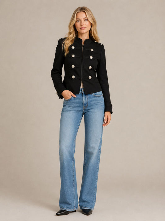 NAPOLEON BLACK MILITARY JACKET