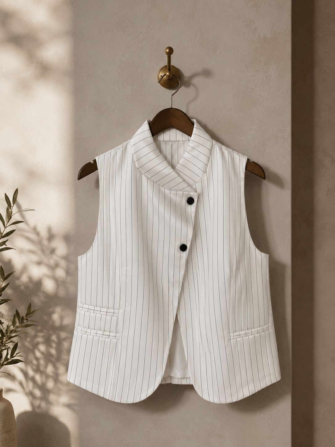 WHITE & LINES CROSS VEST