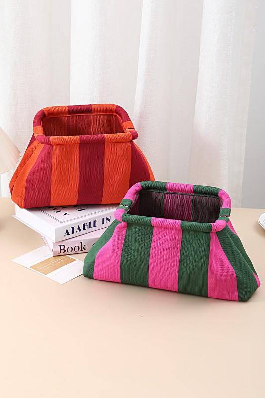 STRIPE CLASH CLUTCH BAG