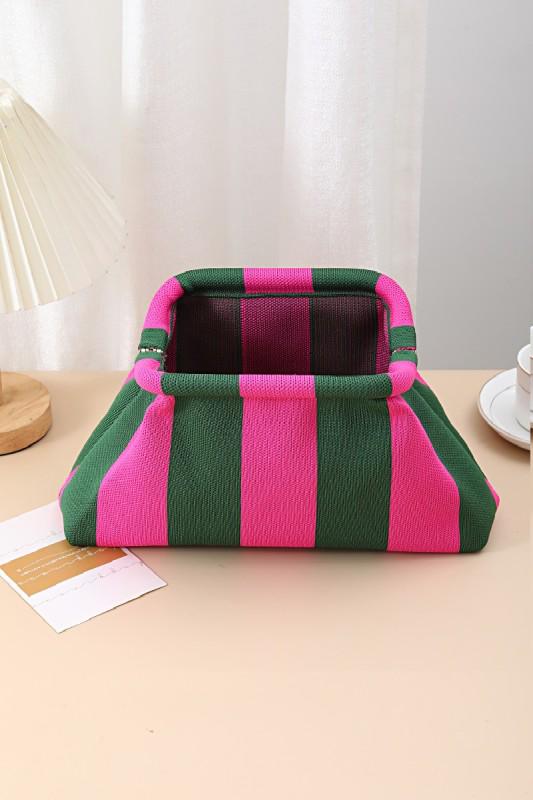 STRIPE CLASH CLUTCH BAG