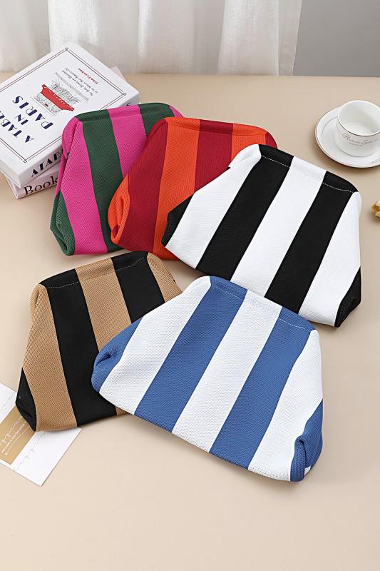 STRIPE CLASH CLUTCH BAG
