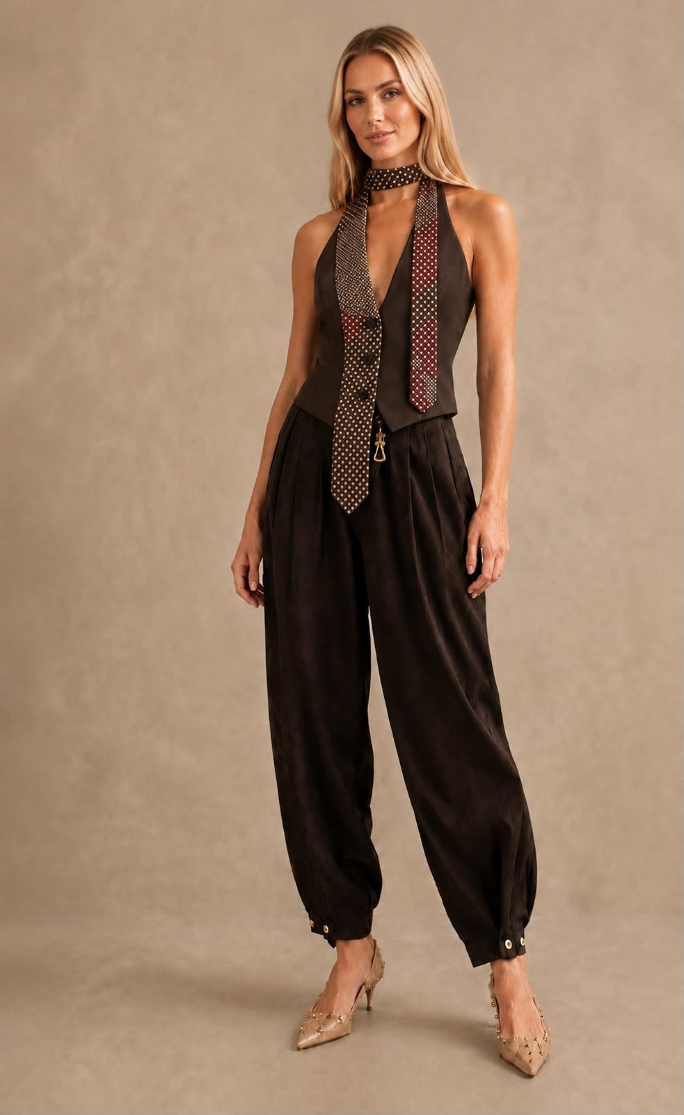 CAROL BROWN TIE VEST