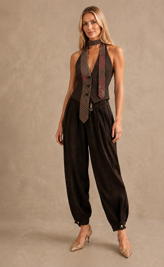 CAROL BROWN TIE VEST