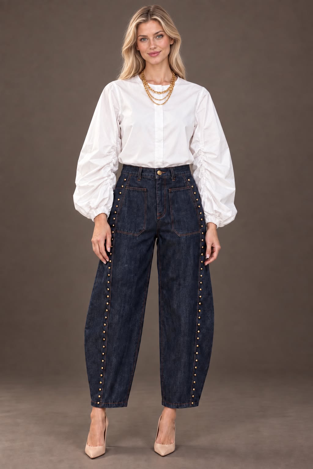 ITALY BARREL DENIM PANTS