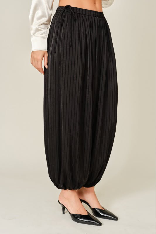 Satin striped Balloon Bubble Pants