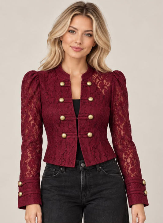 NAPOLEON BURGUNDY LACE JACKET