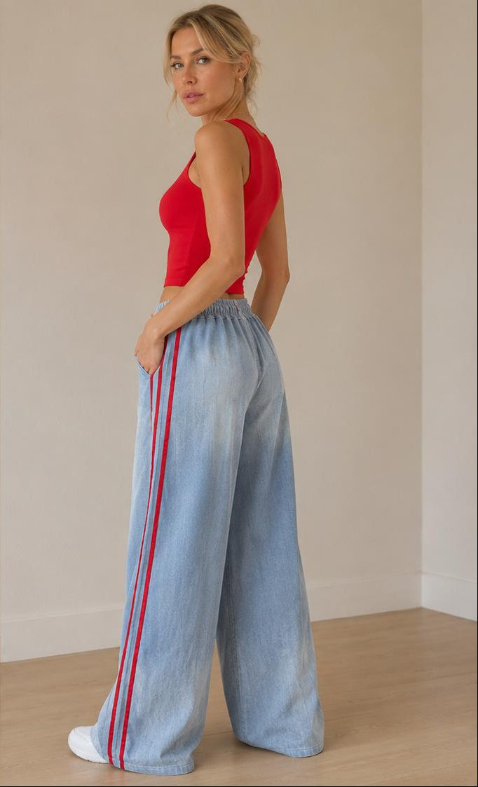LINES DENIM PANTS