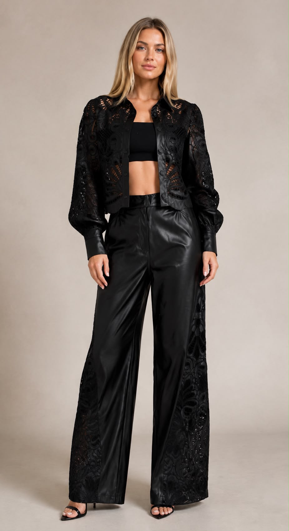 Leather black set